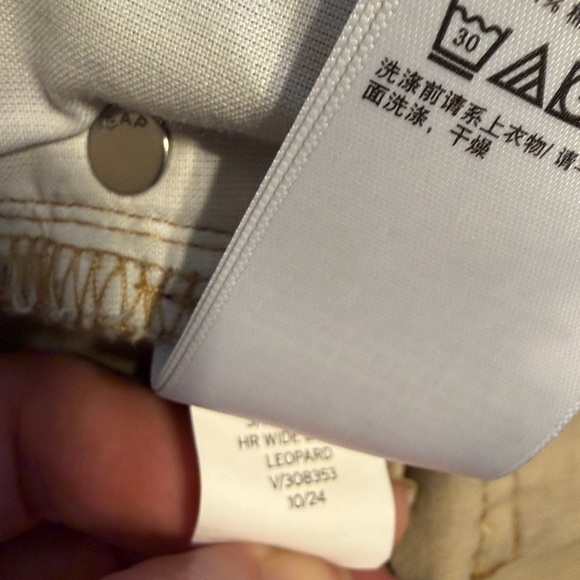 GAP women jeans 10 30 Leopard cheetah High Rise Wide Leg tan black washed muted - Picture 7 of 8